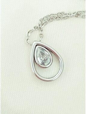Skagen Elin Pear Drop CZ Necklace